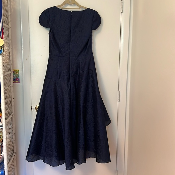 Theia Sevyn Asymmetrical Navy Dress - Picture 3 of 6